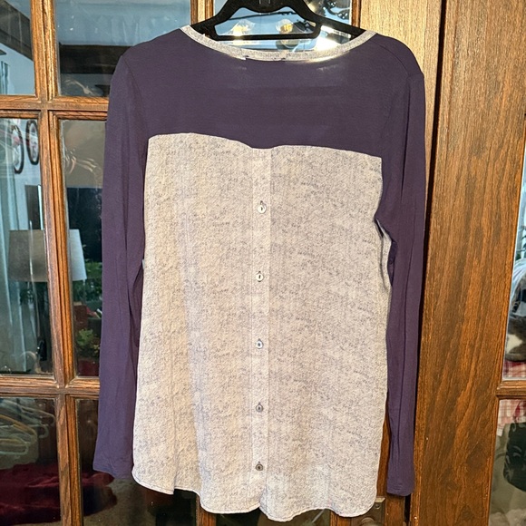 Loveappella Long Sleeve Top - Navy and Light Gray - Picture 7 of 7